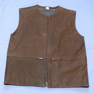 Brown Leather Mens Vest